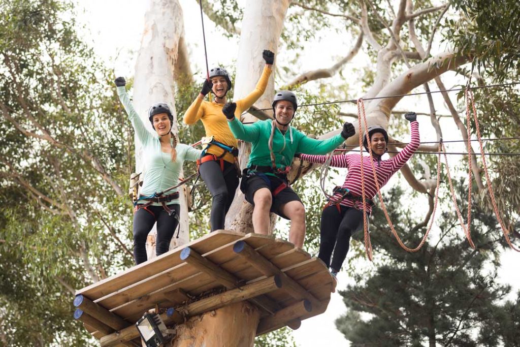  Travelers ziplining for a unique thrill