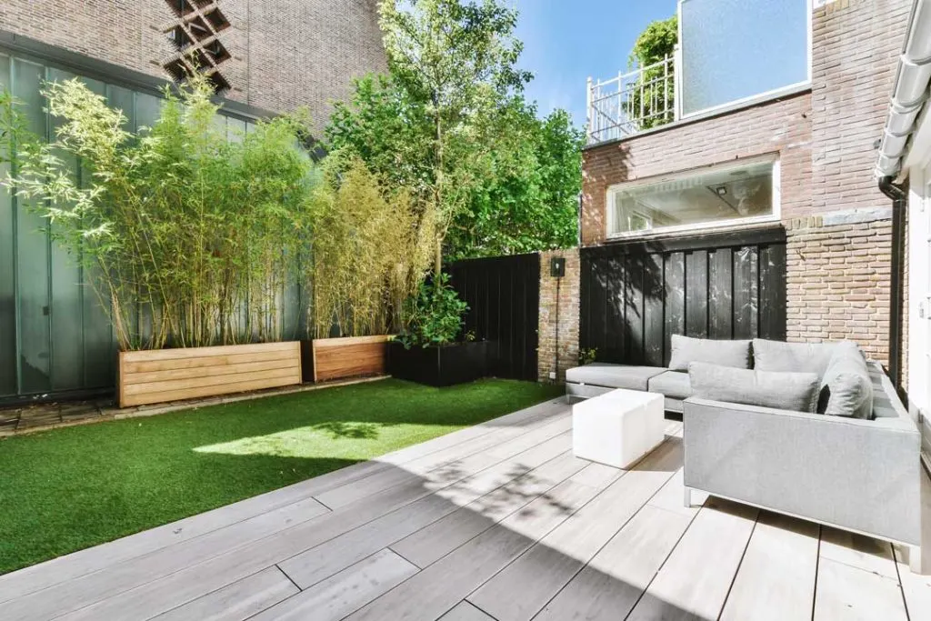 low maintenance backyard after losing lawn