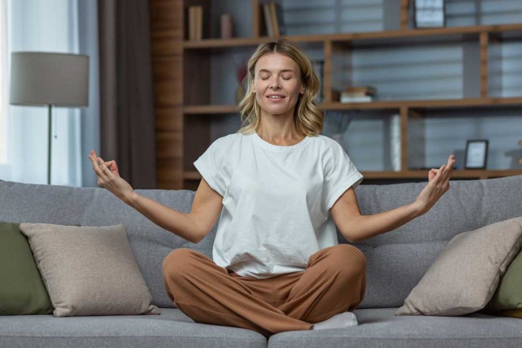 Working mom taking downtime for stress relief