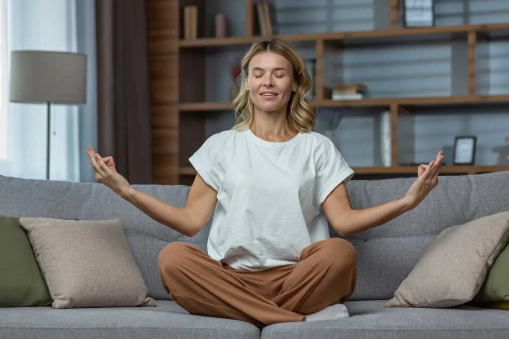 Working mom taking downtime for stress relief