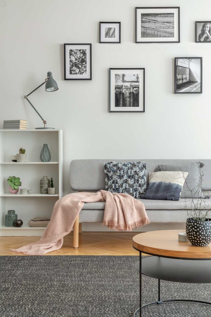 Photo pillow and custom blanket with family pictures