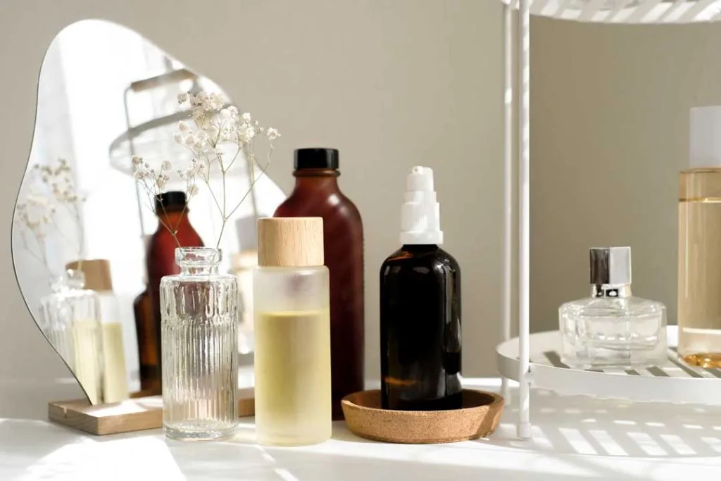 Summer skincare products arranged for a daily routine