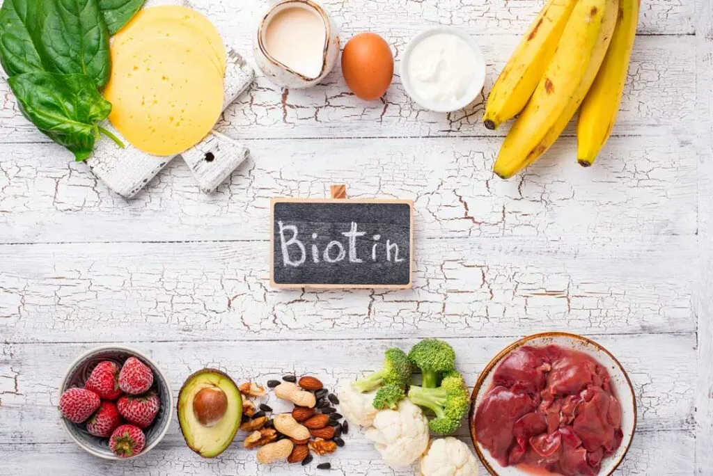 Biotin supplements and natural foods for lash health