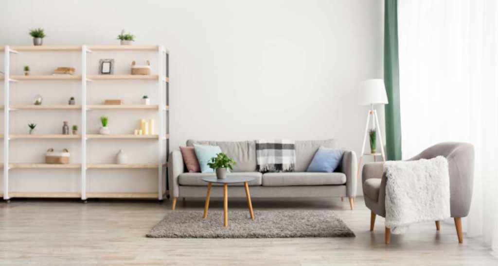 Minimalist room design with practical furniture and open space for flow