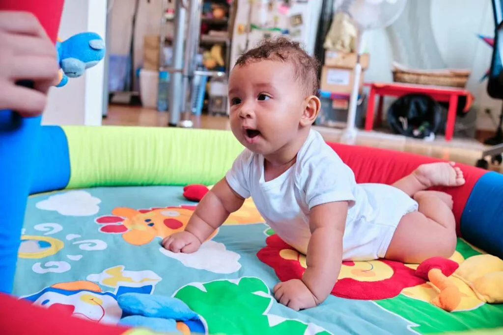 Indoor playtime to keep baby cool in summer heat