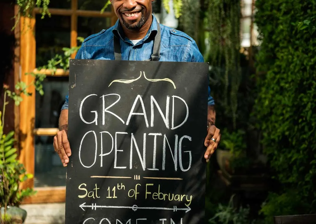 Restaurant grand opening marketing sign