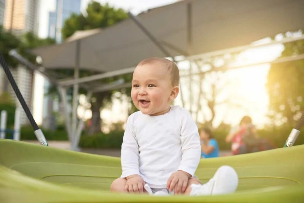 Keep baby cool in summer with fun outdoor shade play