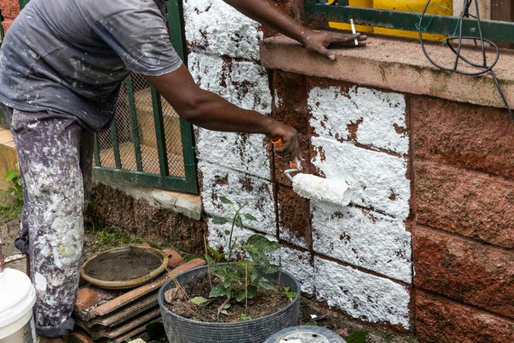 collecting samples from old wall paint