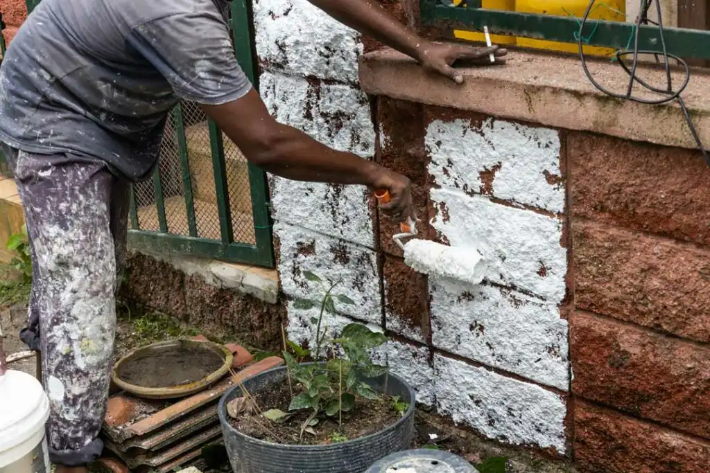 collecting samples from old wall paint