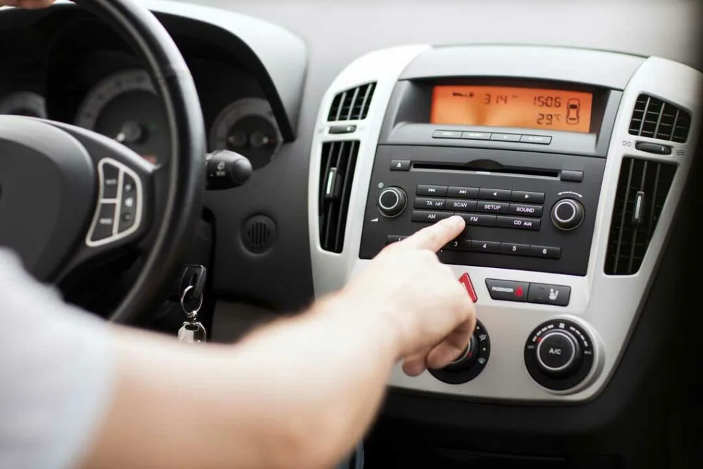 music and driving focus with car radio