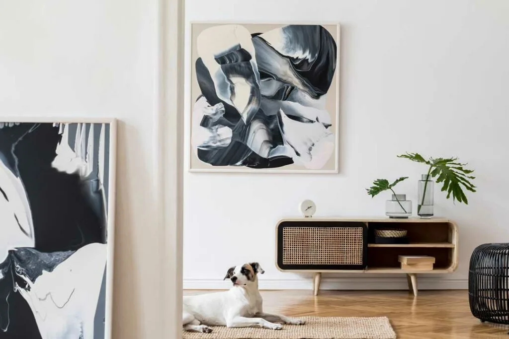 statement art for small spaces transforming a modern living room