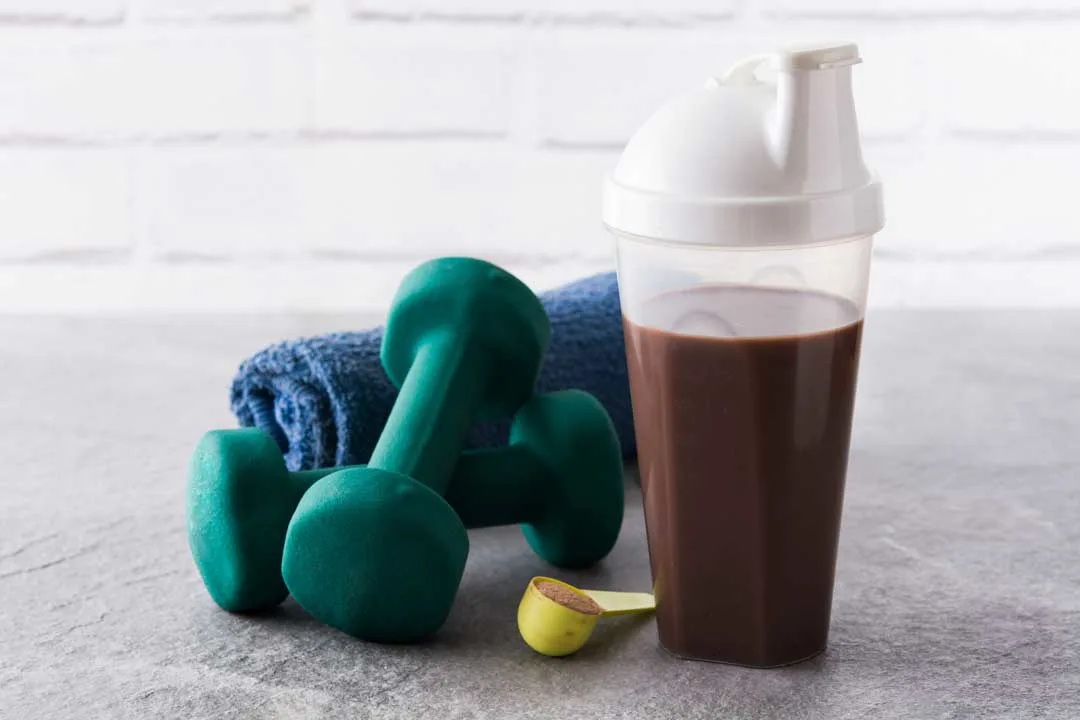 Blackcurrant powder mixed into pre-workout supplement