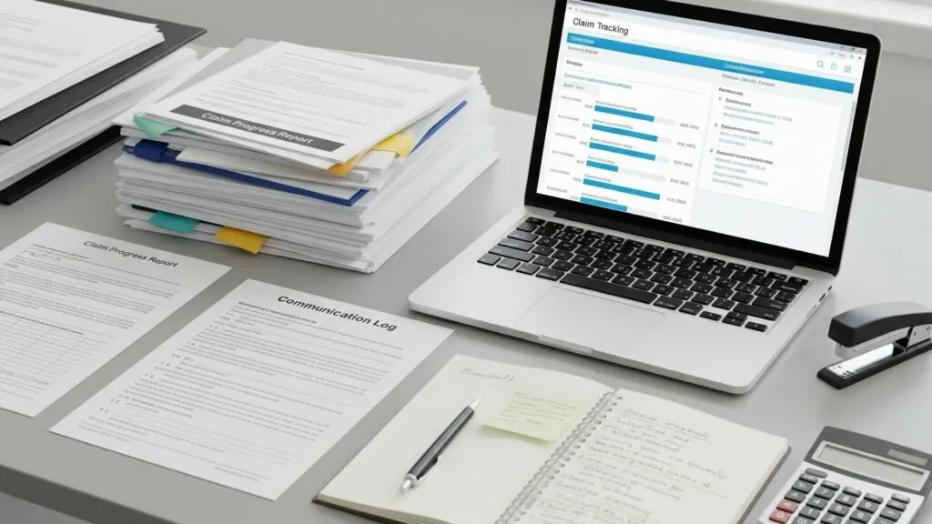Documenting insurance communications and keeping track of claim progress