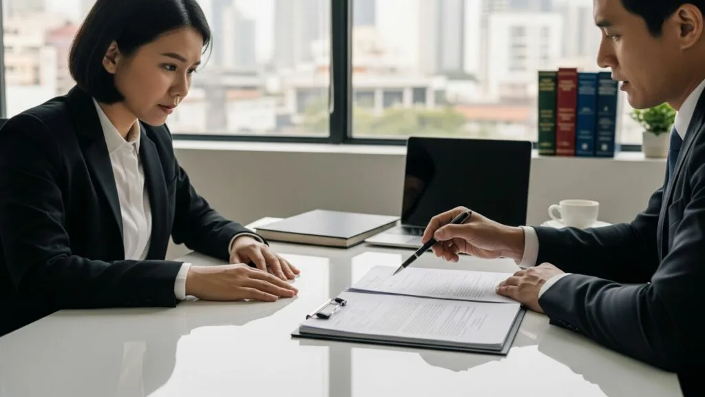 Florida accident victim consulting a lawyer before giving a statement to insurance