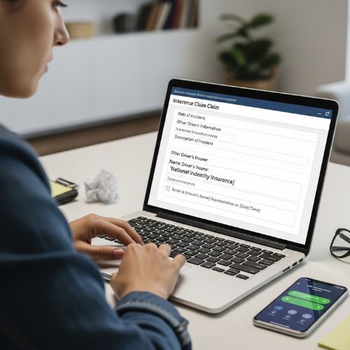  Submitting a car accident insurance claim online after speaking to the other driver’s insurer